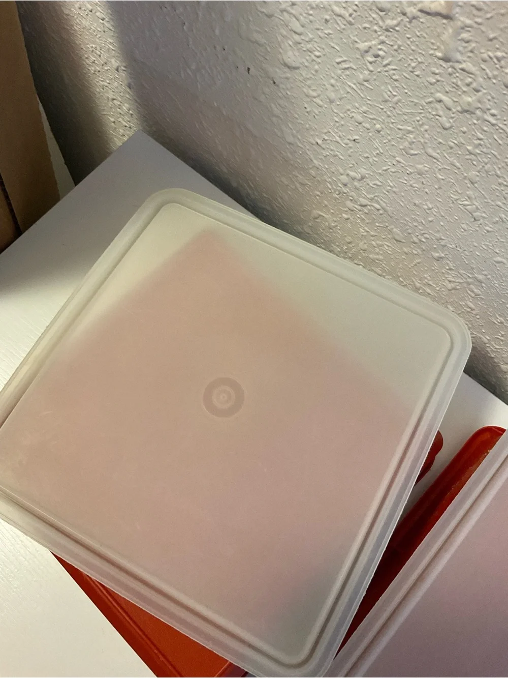 Vintage Tupperware 514-3 Paprika Snack-Stor Square Container with Lid lot of 2